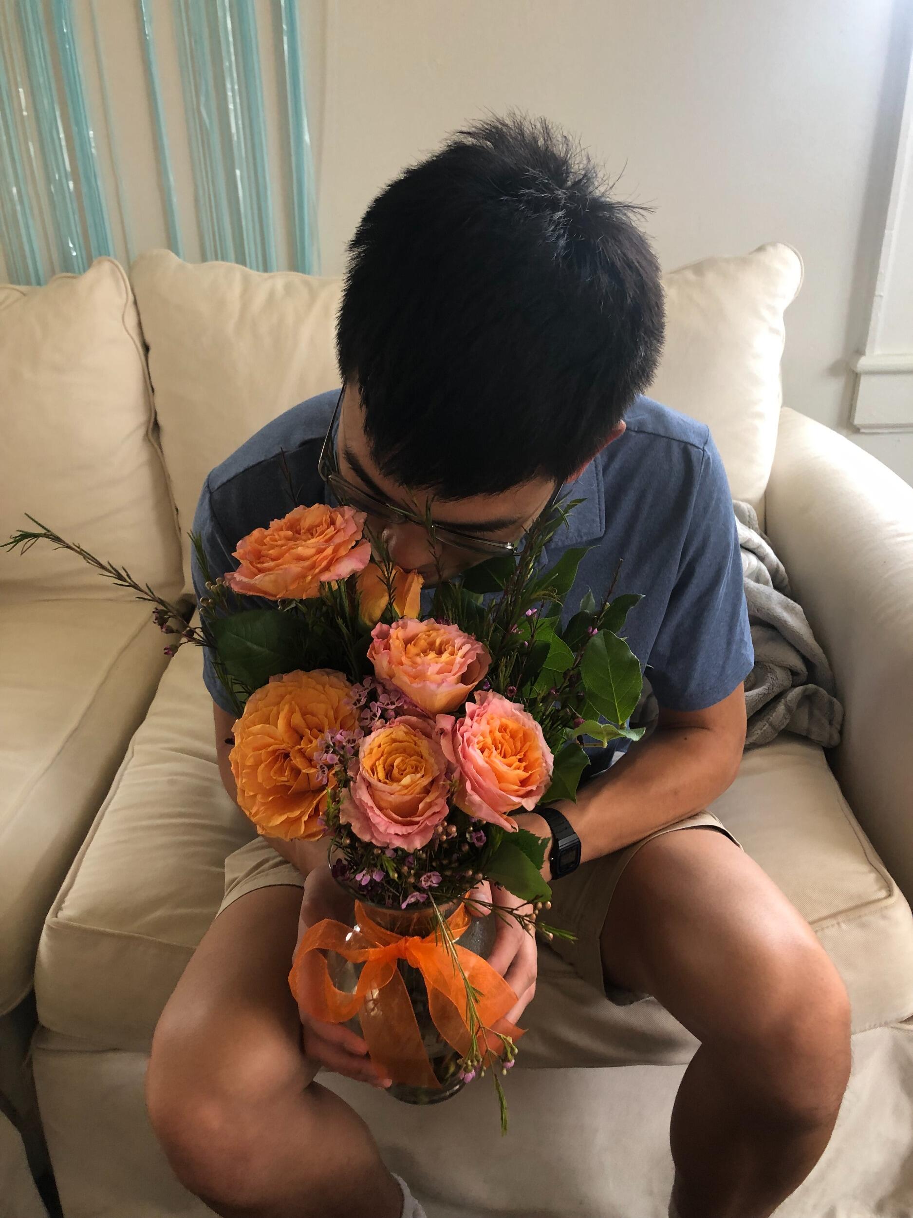 Pretty roses from a pretty boy for Kristen's birthday