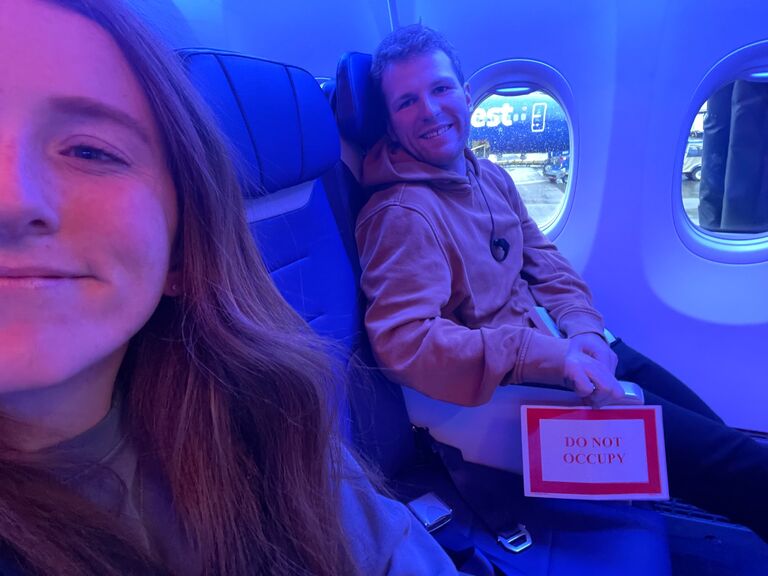 First flight together-- headed to New Hampshire for NYE!