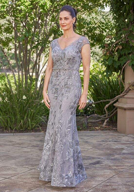 silver beaded mother of the bride dresses