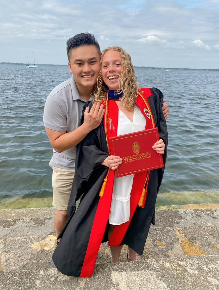 Anna graduates with her Masters degree from UW-Madison and the couple finishes their year of long distance.