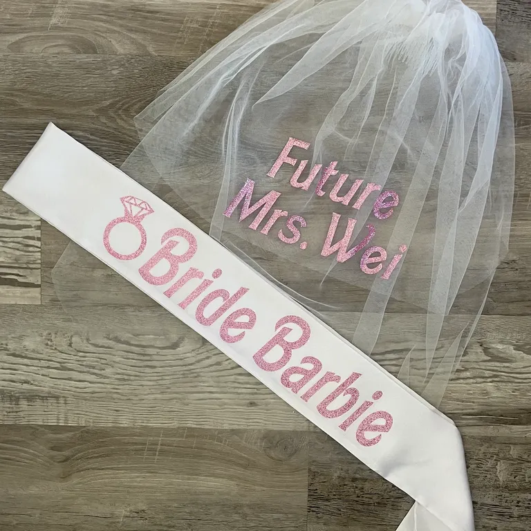 Personalized Future Mrs. Bachelorette Party Bridal Veil