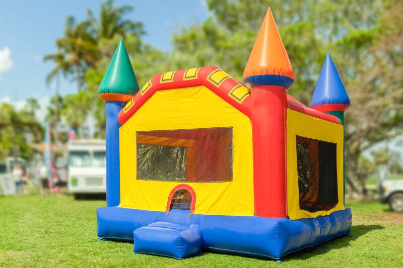 Color party ideas: rent a bounce house