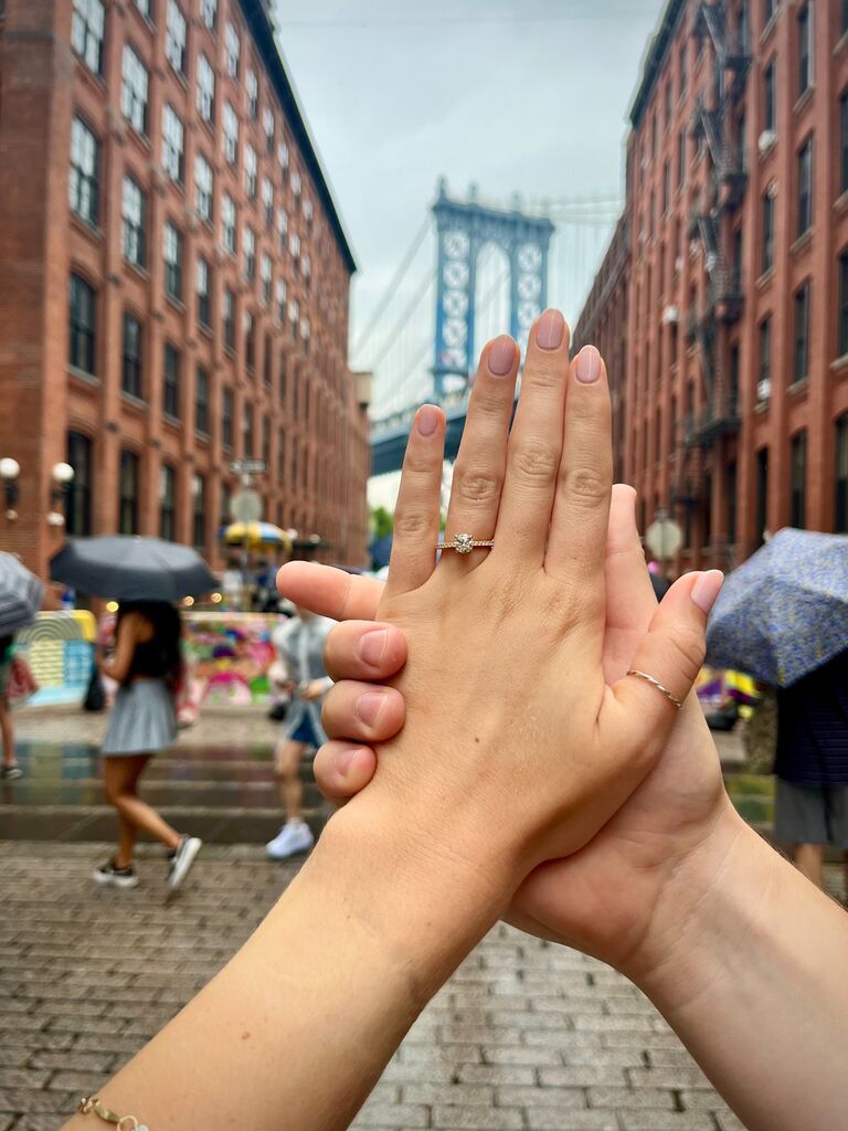 Megan and Alex got engaged in New York City on July 19th, 2023. They feel so blessed to be celebrating their wedding day on the 2-year anniversary of one of the best days of their lives.