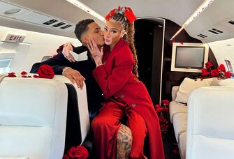 Winnie Harlow and Kyle Kuzma's engagement in a private jet 