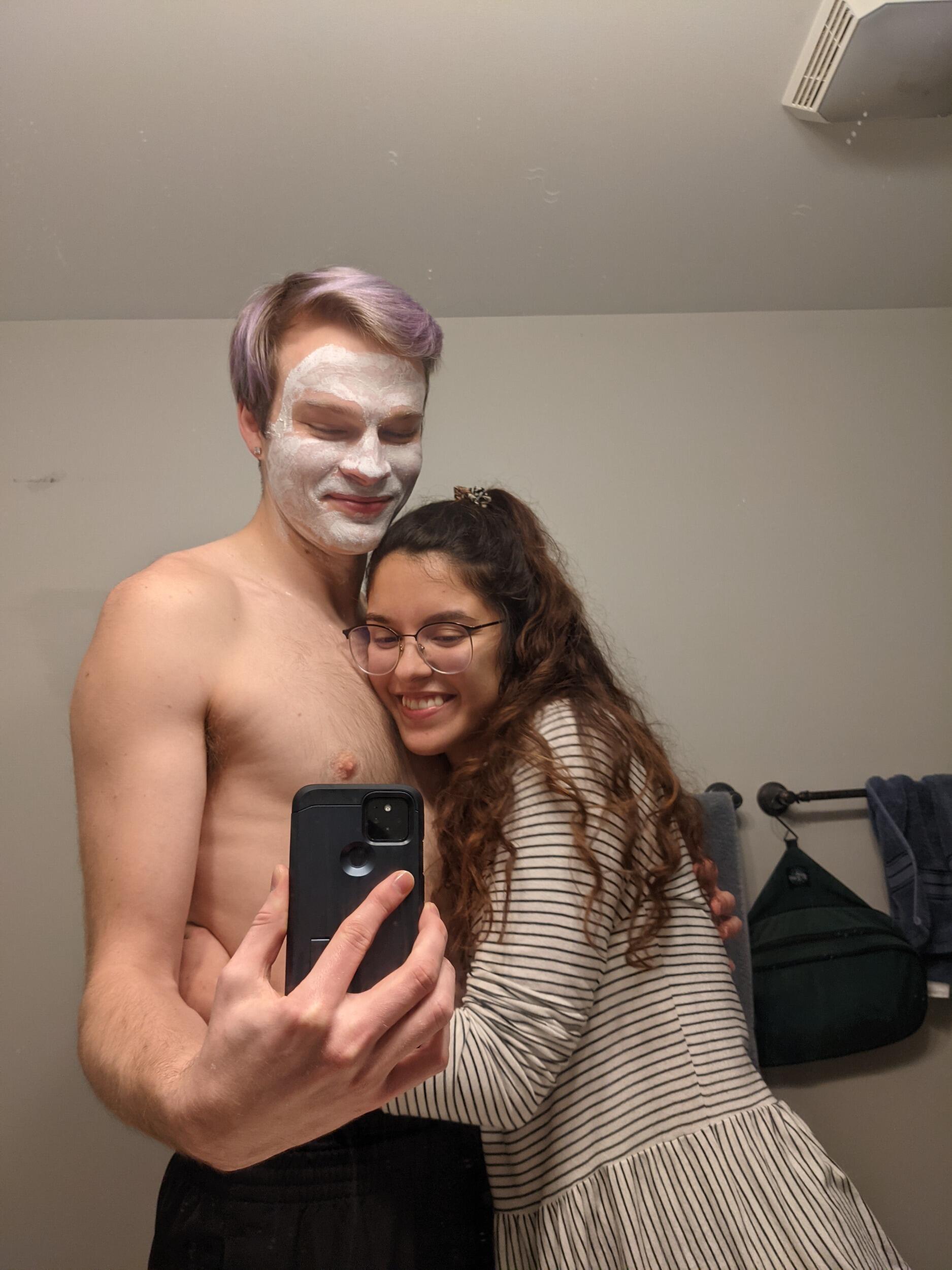Their relationship continued with the goal to try and see each other as often as possible, prioritizing intentional time together, and having fun. Some of these fun moments involved giving Cameron a facial and painting Amanda's nails.