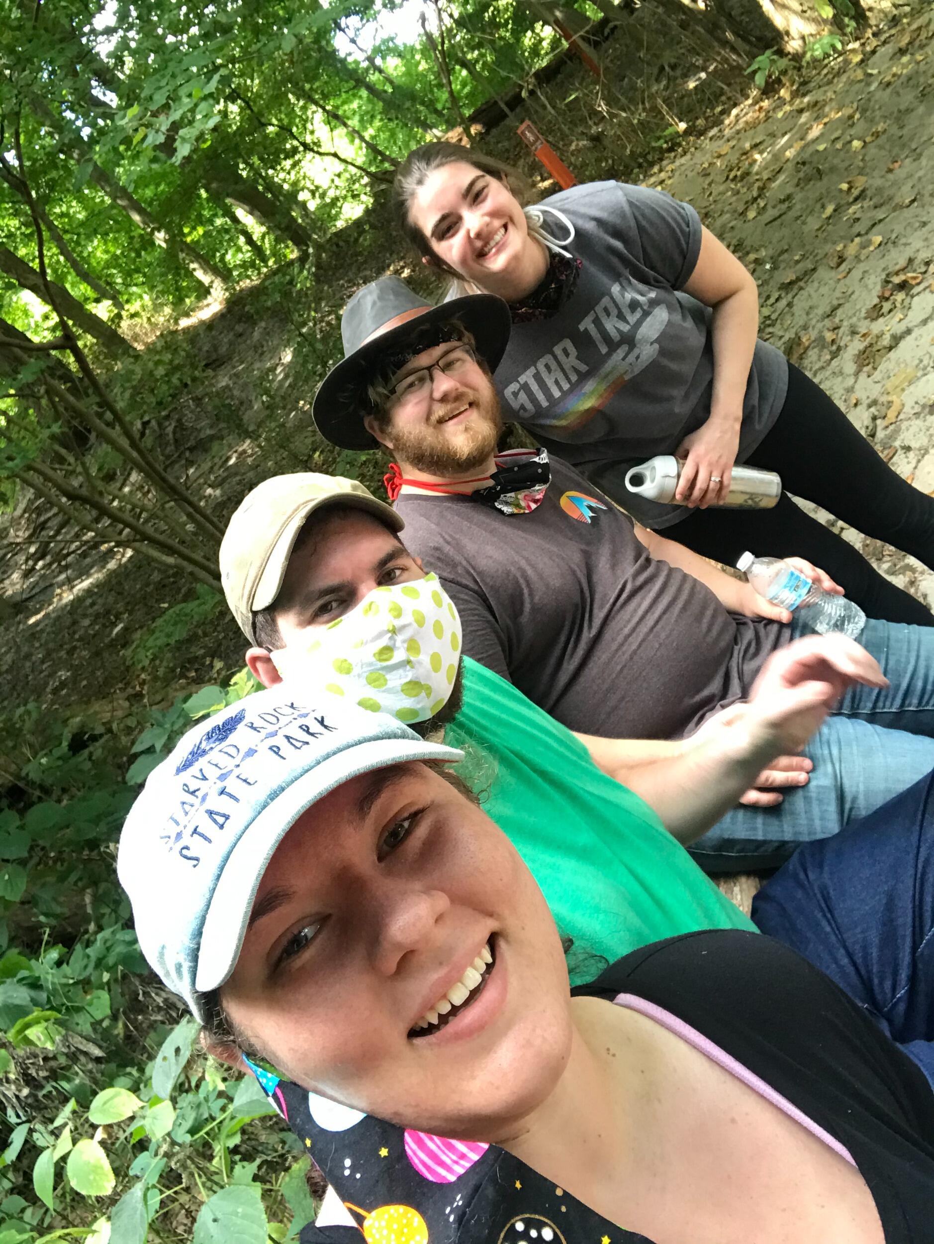 We stopped for a break during the hike. It was kind of a long hike.