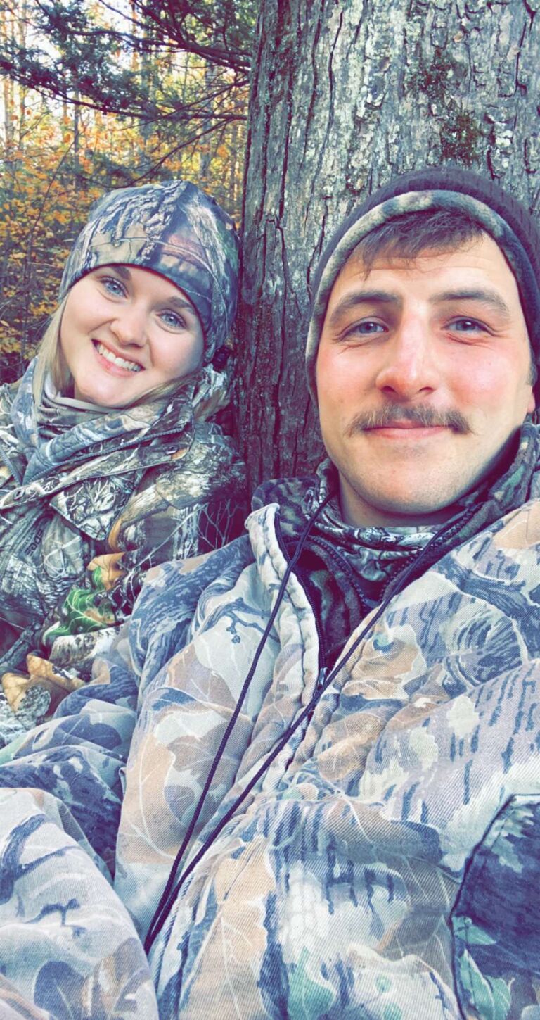 Our first of many hunting sits together in a tree stand. 