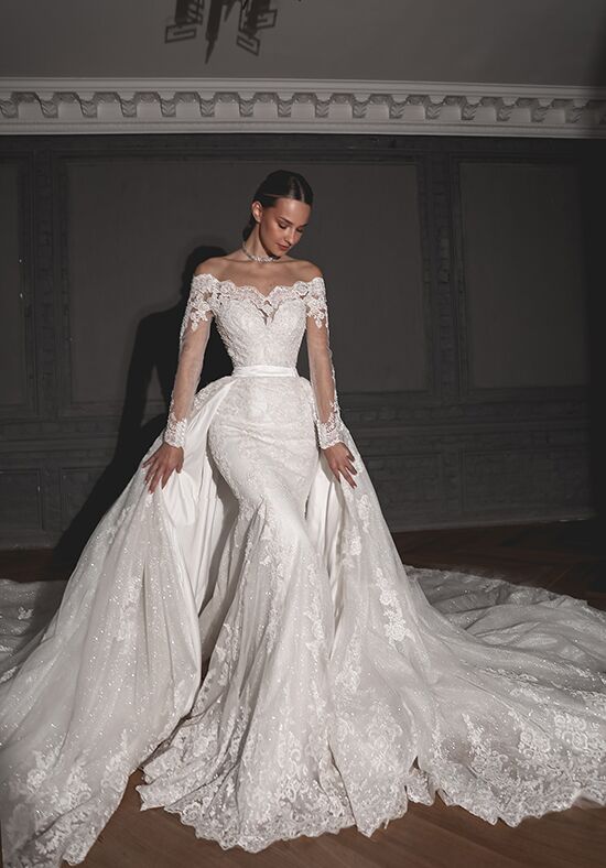 Lace Wedding Dress OB7962 (whole) with Long Sleeves – Olivia Bottega