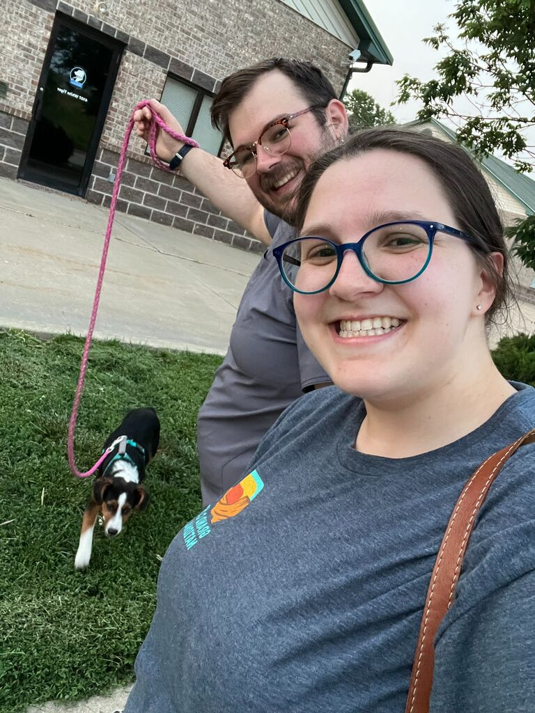 Emily & Erik adopt Ellie May and bring her home!