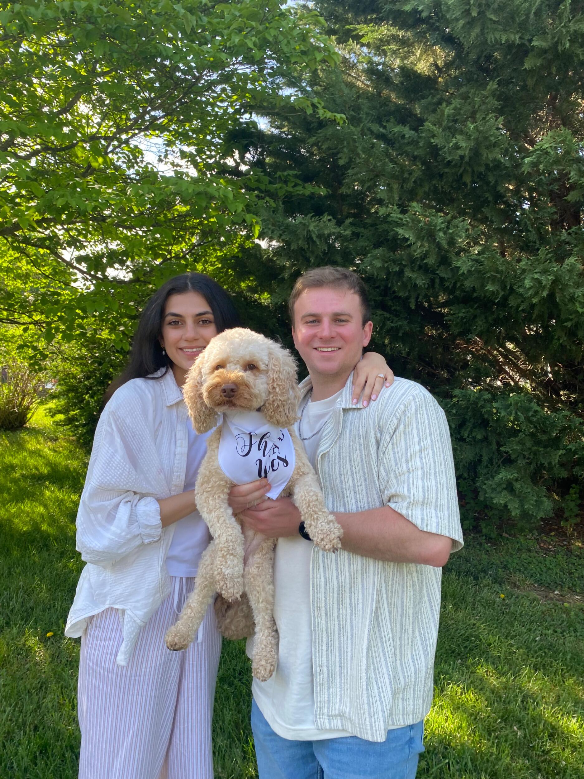 After over 6 years of dating, Calvin finally popped the question! We got engaged in RVA and then celebrated with our two families in Waynesboro. Here we are with our baby daughter Suki.