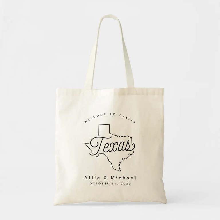 Customized rustic tote bags for your wedding favors