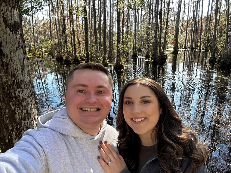 They spent almost 8 years together doing their favorite things like going to Cubs games, country concerts, and vacationing.  Then, their travels took them to Charleston, where Nick finally proposed!