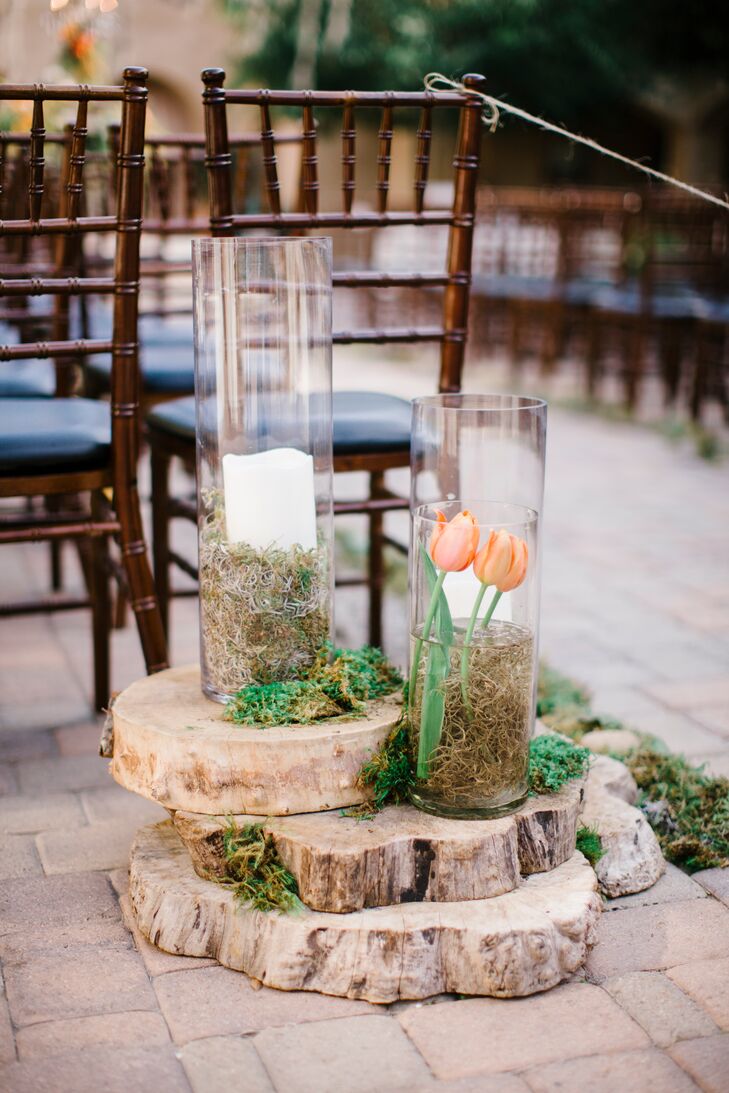 Wooden Slab Aisle Decoration