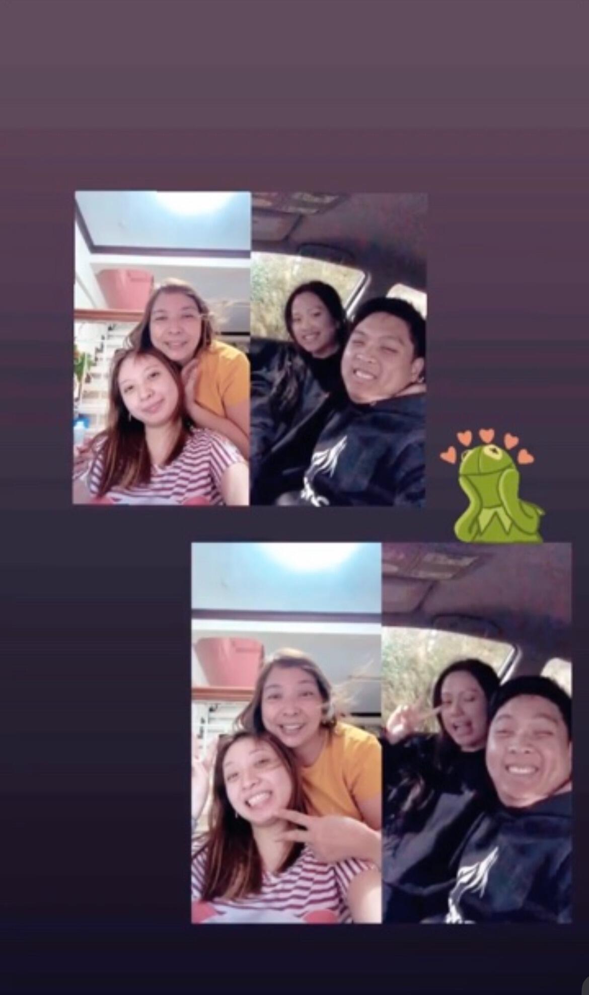 Joy met Dan's fam virtually 