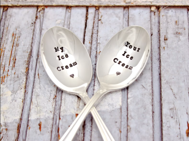 Ice cream spoon set pair for couples