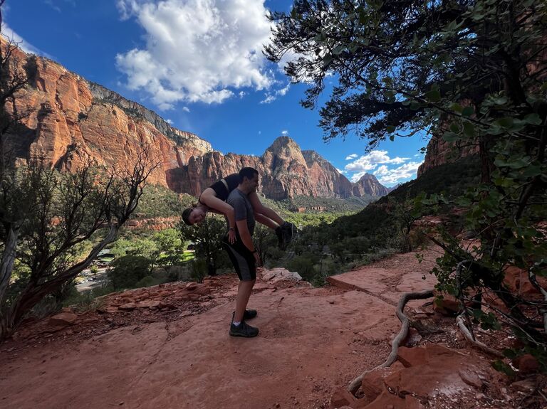 Up to the usual shenanigans in Zion National Park