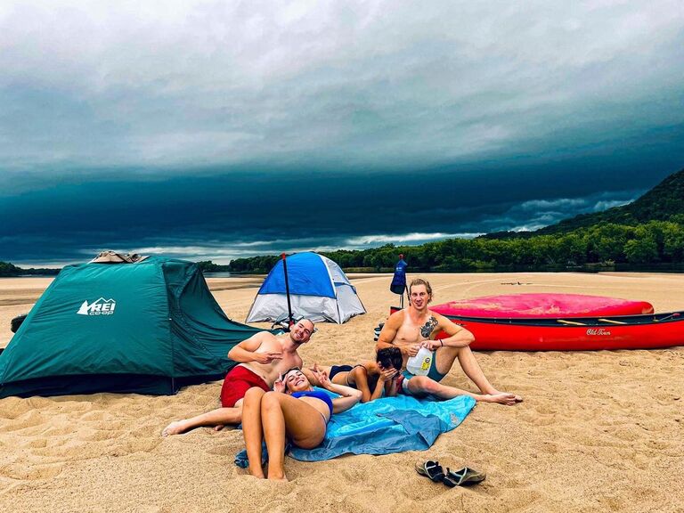 If you know you know... this was the backpacking trip that Kevin told Lindsay was going to be 'relaxing'. There ended up being a tornado bringing in 40+ MPH winds. 
*from Lindsay: I found it impossible to deny our love and potential after surviving a near death experience together. From here on out it all changed <3