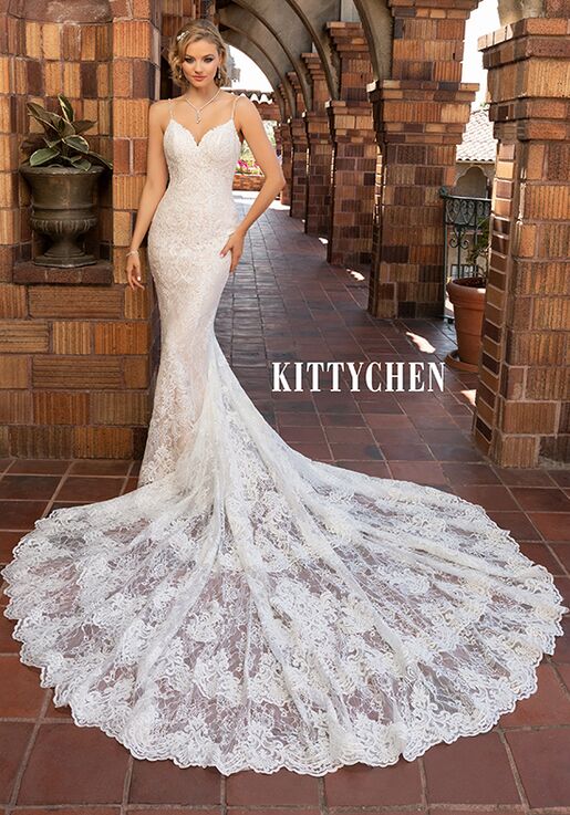 sexy fit and flare wedding dress