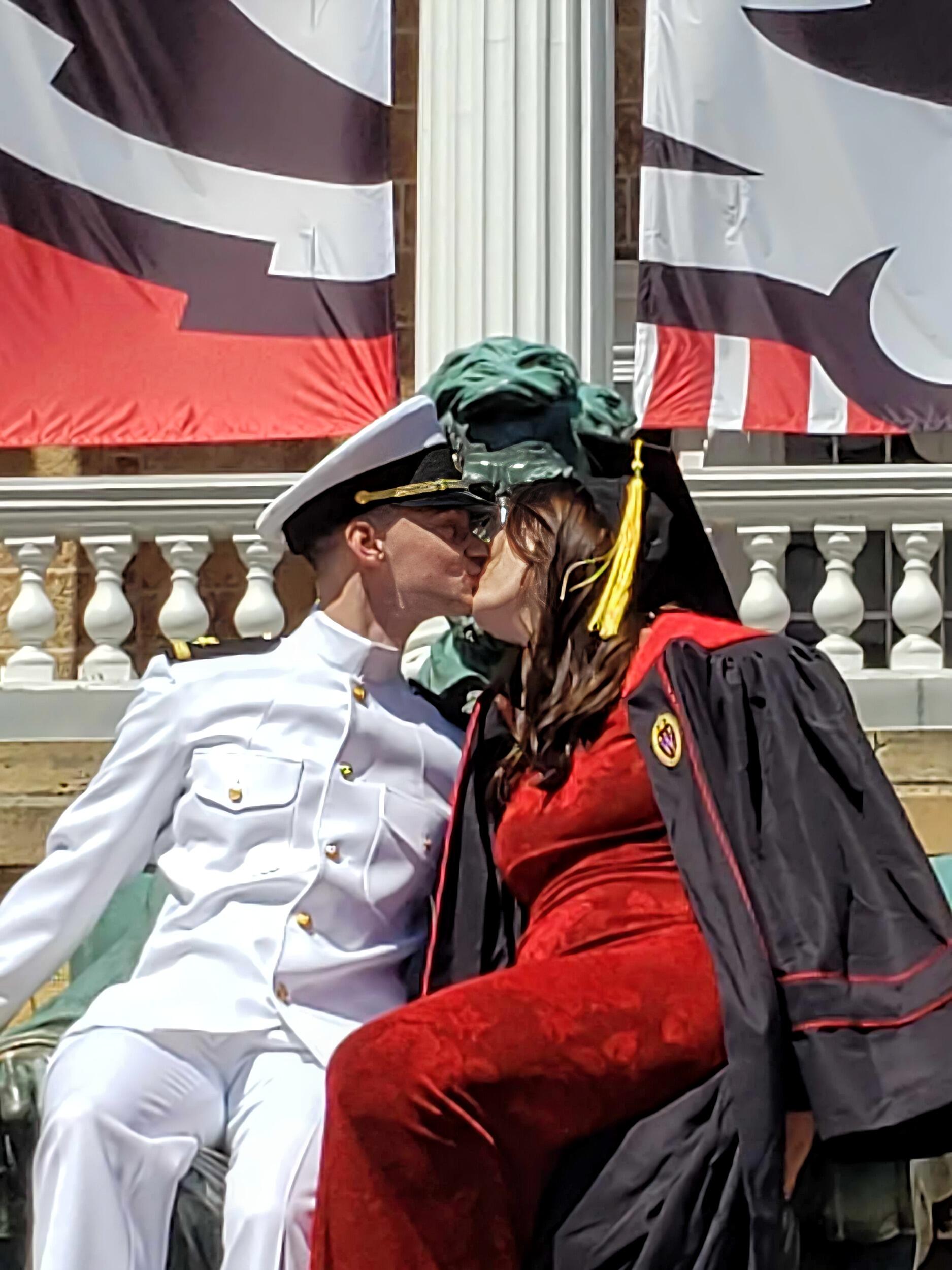Our graduation and Chris' commissioning into the Navy! (Close your eyes Lincoln).