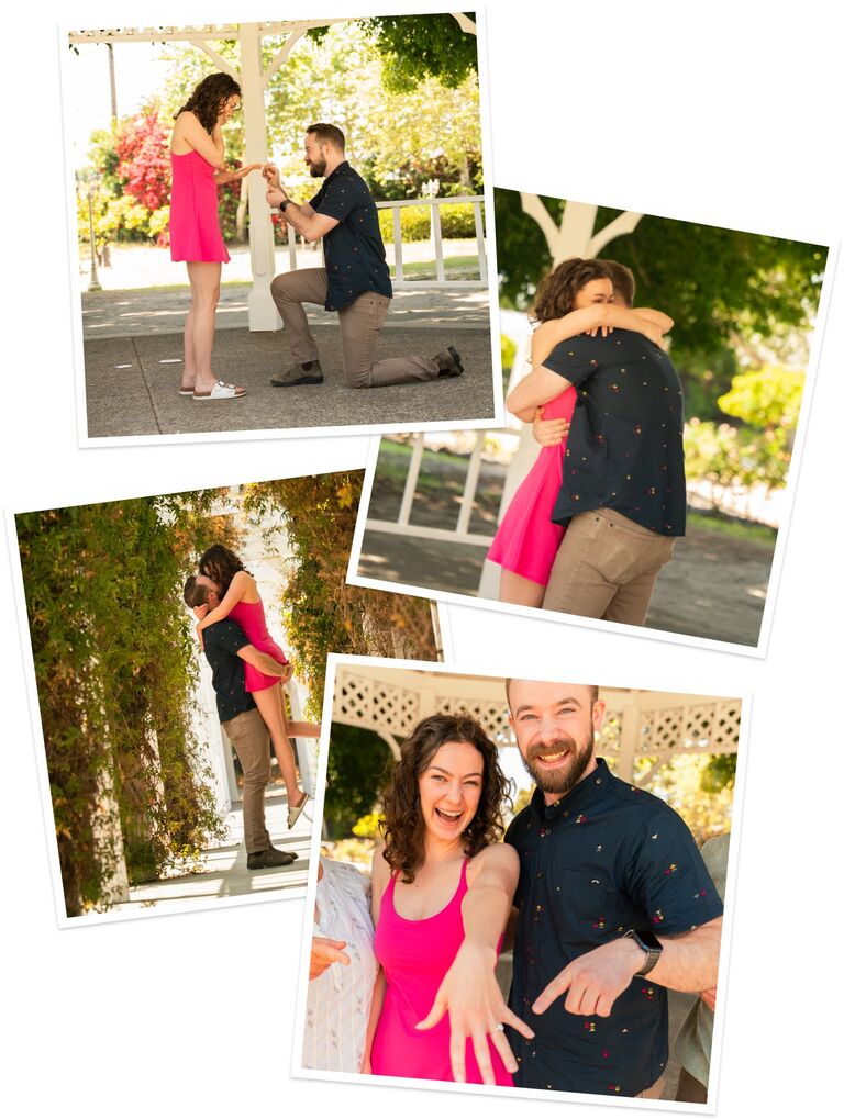 Josh surprises Rachel in California with a proposal. We're engaged!