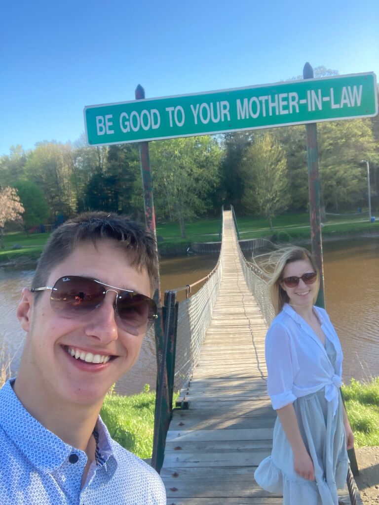 Date to the best vacation destination of all: the Croswell Swinging Bridge.