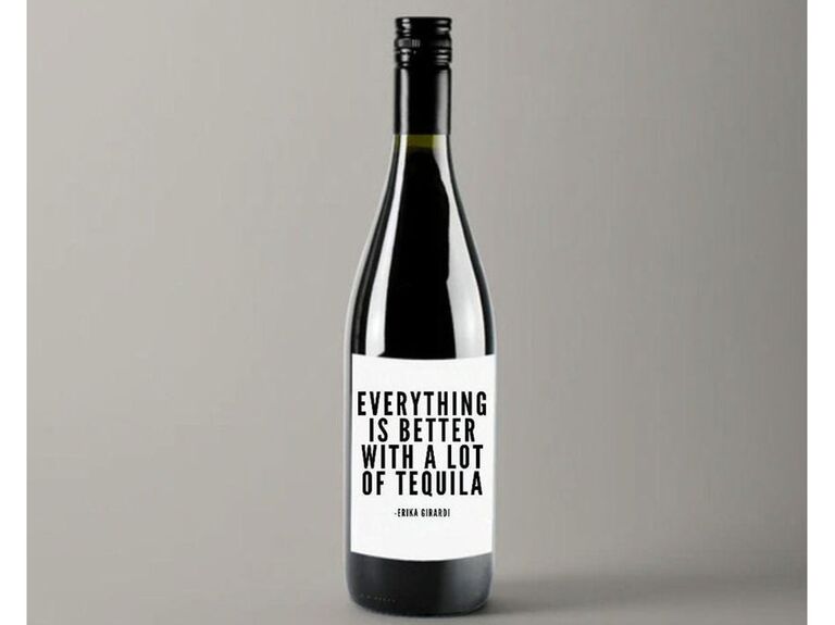 Erika Jayne quote wine label for bachelorette party