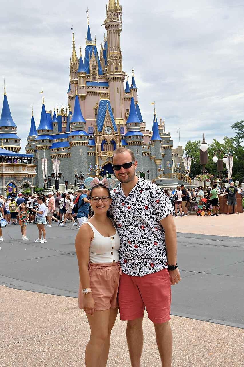 We couldn't stay away from Disney for too long so just six months after our first trip, we had to go back! Audrey had no idea that Matt was planning to propose in this same spot six months later.