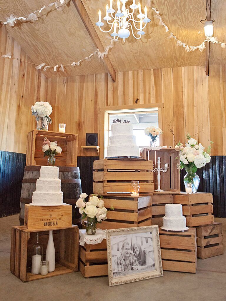 White And Metallic Gold Wood Crate DIY