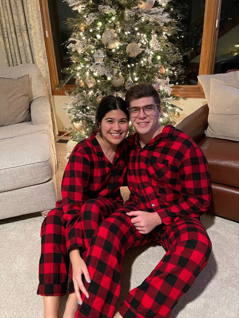 Chase was insistent that Niki and he have matching PJs-- how festive! Now this is a tradition that includes Winnie (Thanks Target for the dog jammies!)