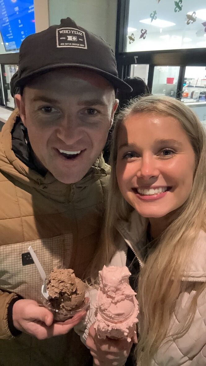 Connor & Chloe's first picture together! It was their 4th date and boy was Connor shocked when grown adult men walked off the court devastated as they lost to the wicked overhead of this "sweet" 5'4 blonde girl. Safe to say... Connor was stokeeeddd he found an athletic match! 
