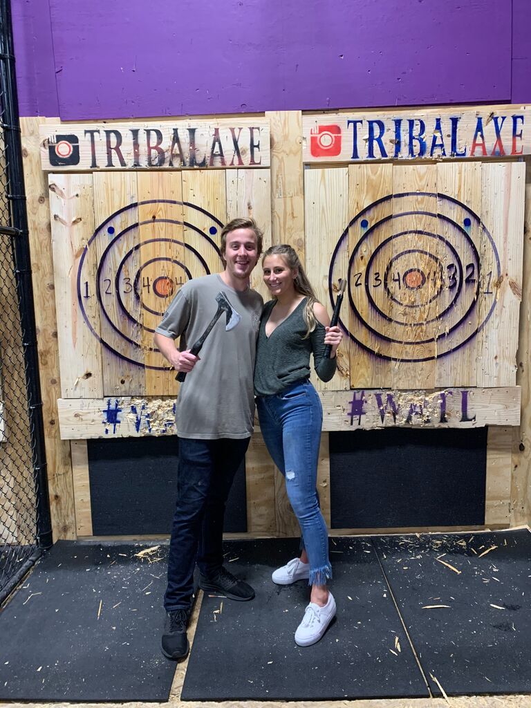 Delaney and Brendan spent their Spring Break doing fun things together like axe throwing! Little did they know they would not be going back to school to finish out spring semester due to COVID-19.