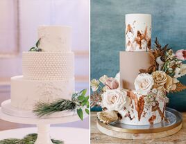 Two three tier wedding cakes 