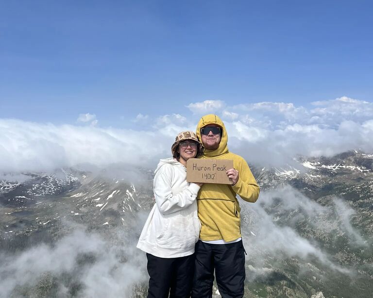 Charlie and Anelise climb a 14er together (Anelise’s first!)