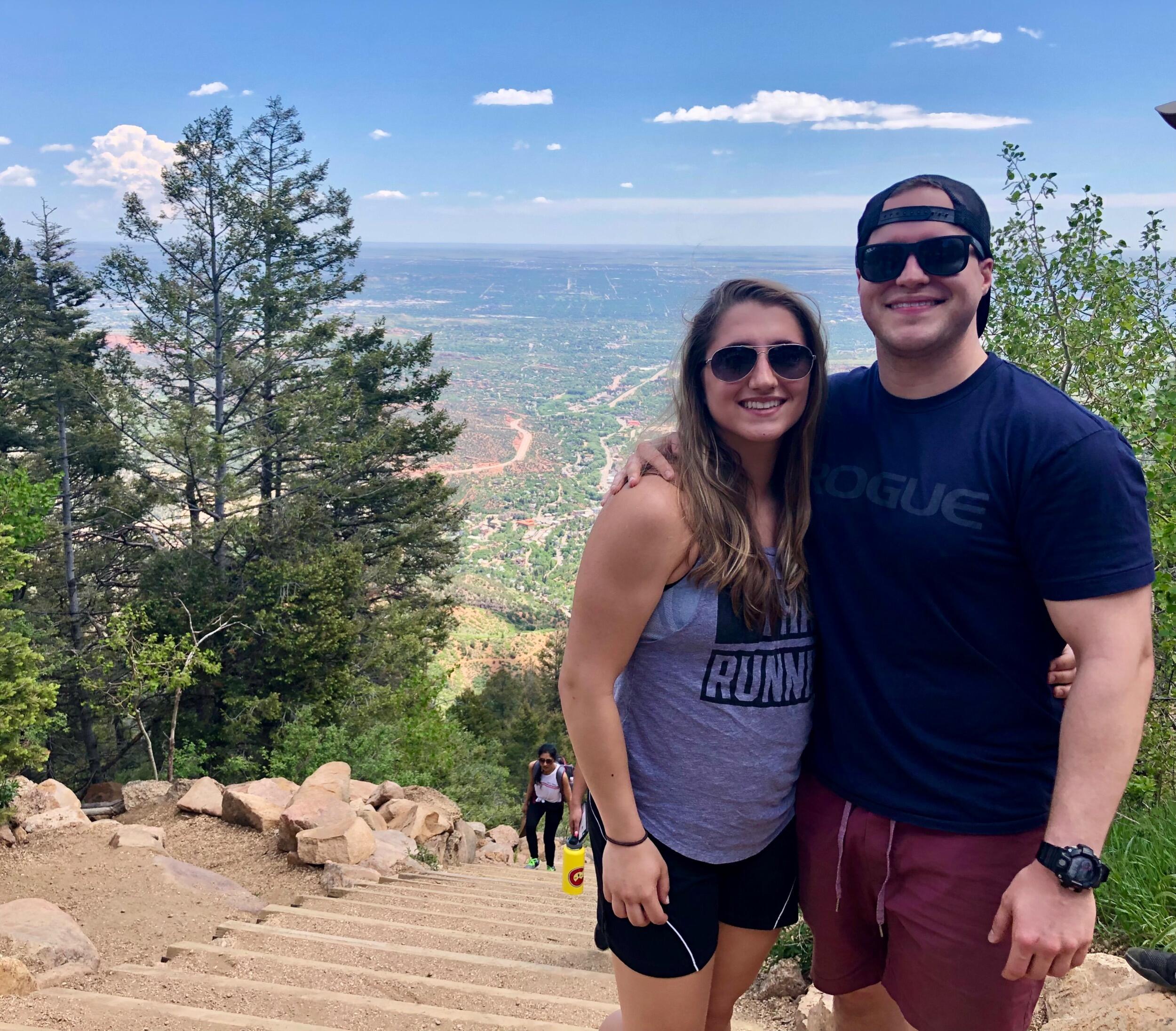 2 year anniversary at the top of The Incline in Colorado Springs. Marisa visited Nick in the Springs to celebrate 2 years of dating while he was at Initial Flight Training in Pueblo, CO.