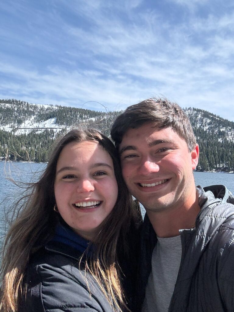 Visiting Donner Lake, where Carter would later propose at.