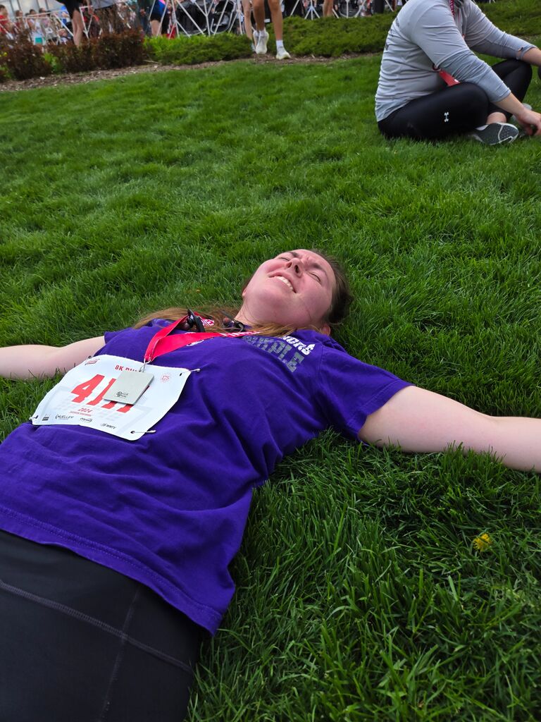 We ran our first 8k, felt very accomplished and very dead!