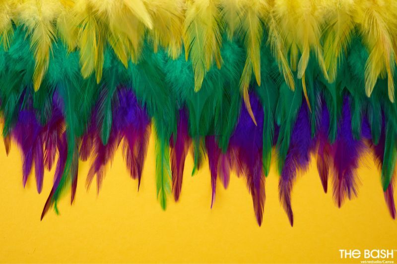 Fabulous Feathers Mardi Gras Zoom Background