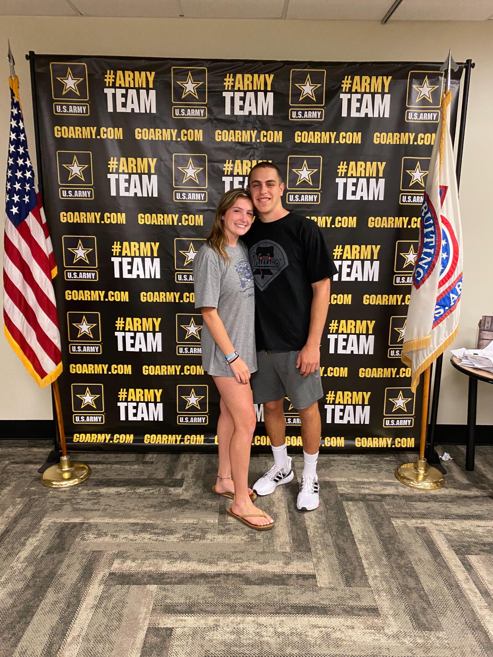 The day Asher left for basic training. This marks a huge moment in our relationship as it was the time our journey with the military started. 