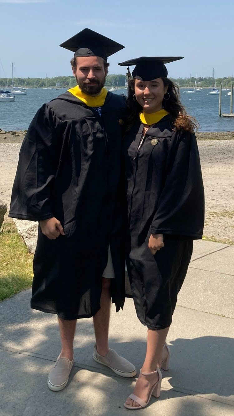Finally graduating from Roger Williams University in the peak of the COVID-19 pandemic both with bachelors in biology