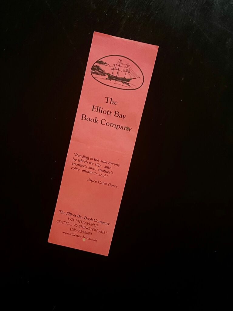 Sarah & Austin met on June 13, 2017 at Elliott Bay Book Company in Seattle. Sarah even saved a bookmark because she knew there was something special about that moment :-)
