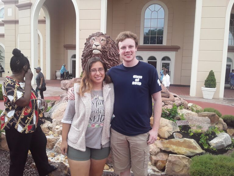 Ash and Kyle at Sight & Sound theater after watching Moses. First time seeing each other after a summer apart.
