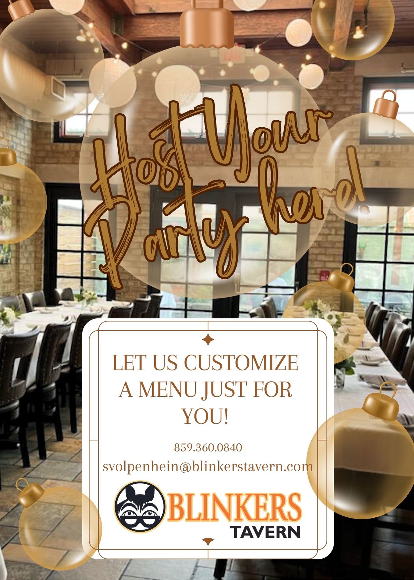 Blinkers Tavern Steakhouse | Rehearsal Dinners, Bridal Showers ...