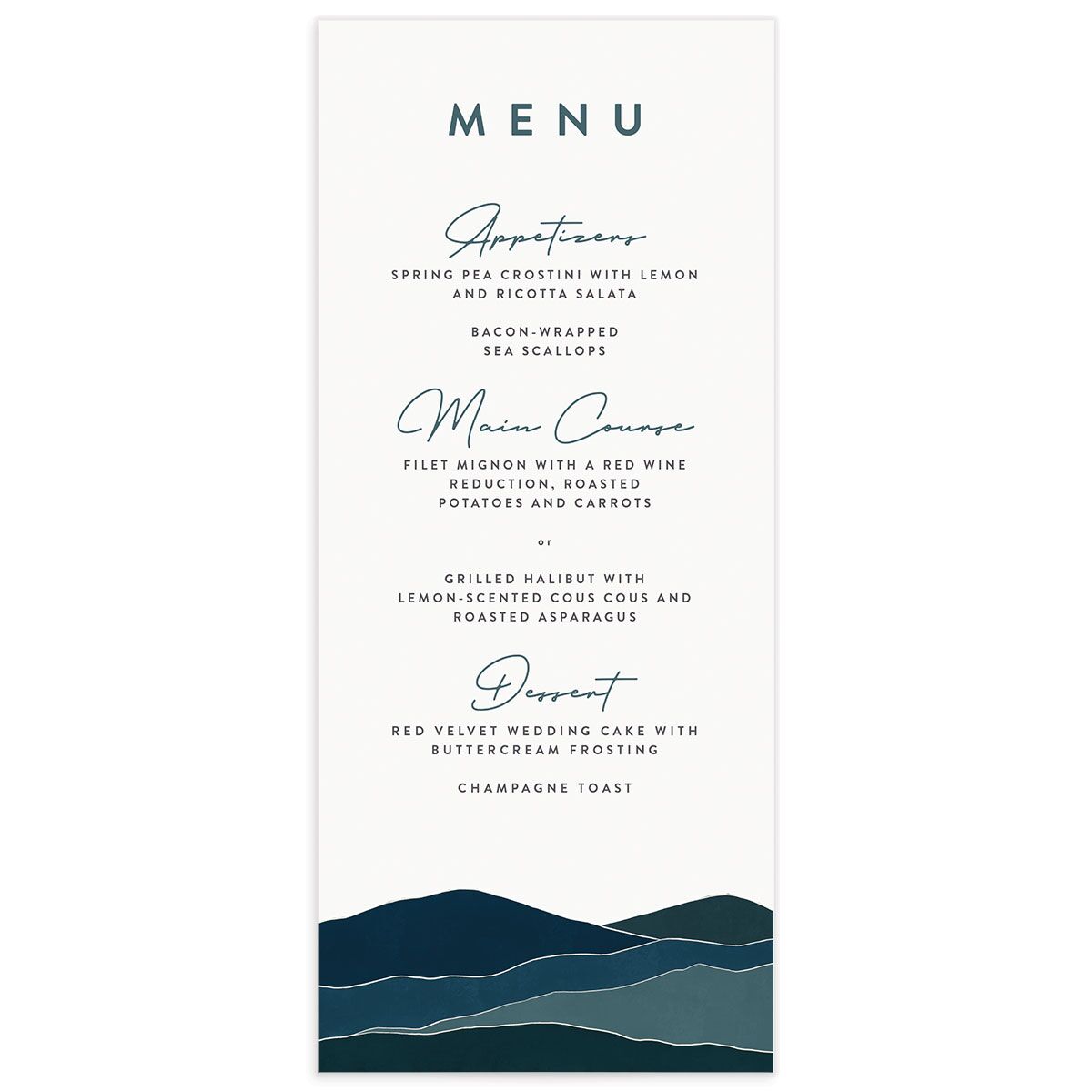 A Menu from the Abstract Hills Collection