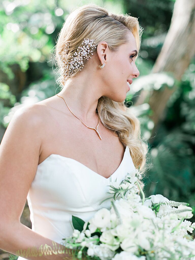 side swept wedding hair