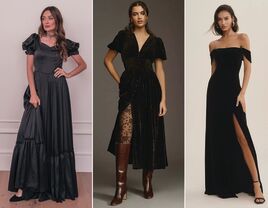 Three gothic bridesmaid dresses