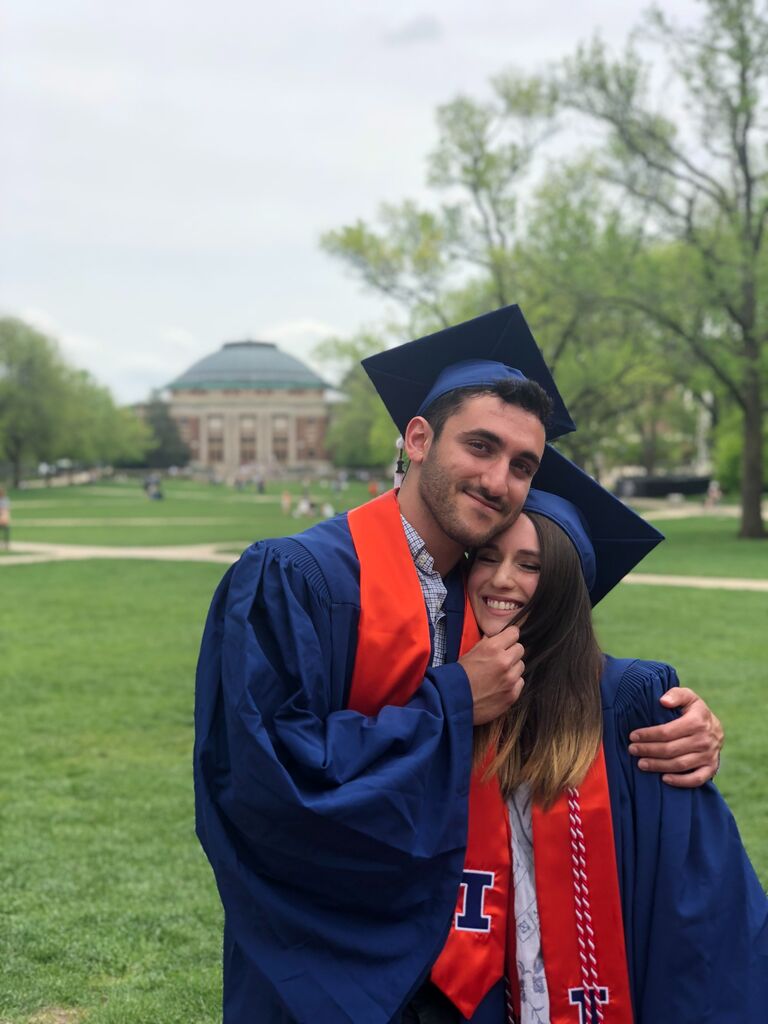 Champaign, IL - 
Four years of college flew by and suddenly it was time to close the college chapter. Avi and Talia graduated together from the University of Illinois at Urbana-Champaign, Avi with a degree in Communication, and Talia with a degree in Advertising and Art & Design.