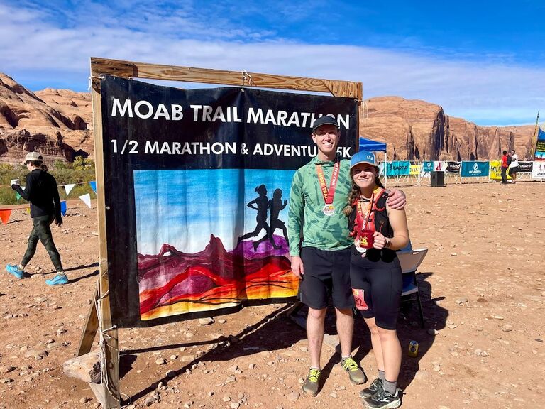 In the beginning of 2022, Zach and Jenna had this fun idea to do their first half marathon in Moab, UT together! In November of 2022 they completed that trail half marathon! (In good spirits I may add).