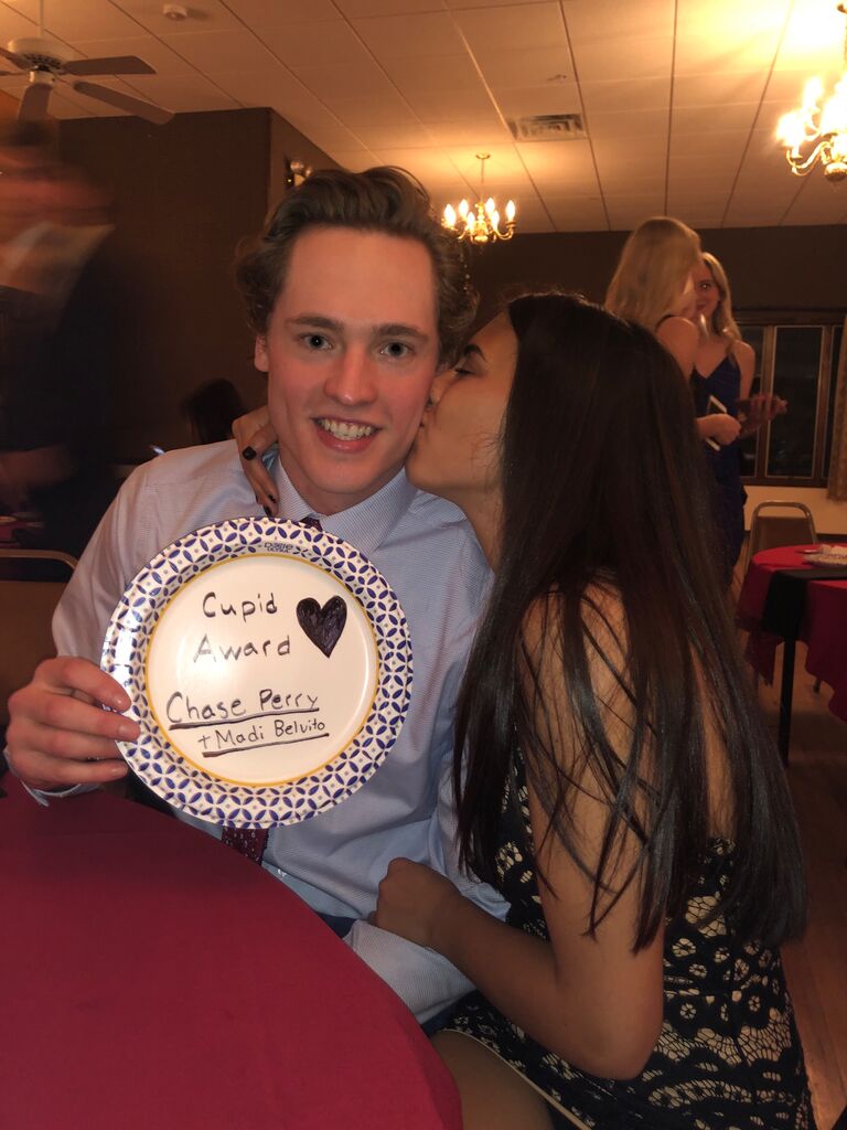 We received "The Cupid Award" at hockey formal. 