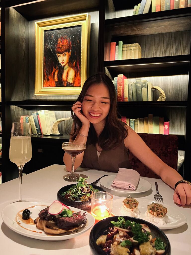 Celebrating her birthday for the first time! Another fine dining place but a bit too loud and too salty seasoning, but contact me if you want a good photo for your lady. I did appreciate her clearing the whole night to spend time with me.