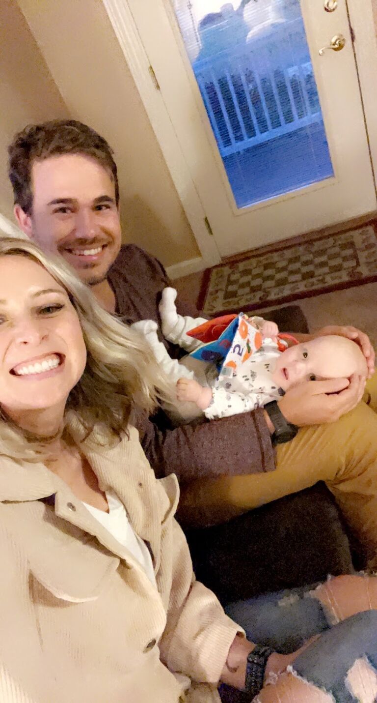 Katie and Sean meeting Harper!